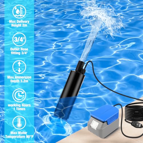 Cordless Submersible Water/Oil Pump Adapter Compatible with Makita 18V Batteries, 120W 12V Water Transfer Pump, Oil Suction Pump, Oil Gun, Portable El
