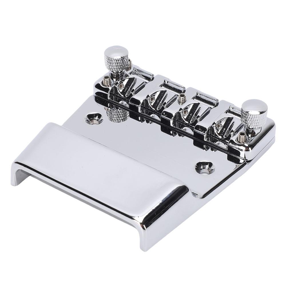 Metal Bass Guitar Bridge Silver Hardtail Saddle Bridge Premium Bass Bridge For Guitar Repair