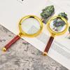 10X Handheld Magnifying Glass Antique Mahogany Handle Magnifier 60Mm-100Mm Lens For Science Seniors Reading Inspection