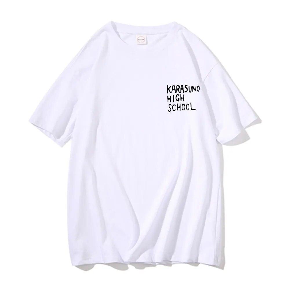 Anime Haikyuu Tobio Kageyama Graphic Tshirt Karasuno High School Letter Logo T-shirts Regular Unisex Women Loose Fashion T Shirt