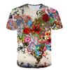 Summer Flowers Butterflies Graphic T-Shirts 3D Personality Trend Hip Hop Print Short Sleeve T-shirts