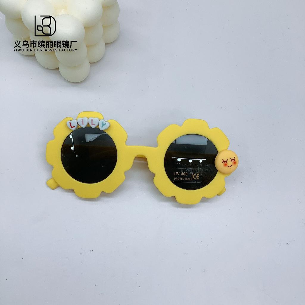 Retro Fashion Diy Baby Sunglasses Travel Sunscreen Uv Protection Expression Bag Children Sunglasses Photo Glasses