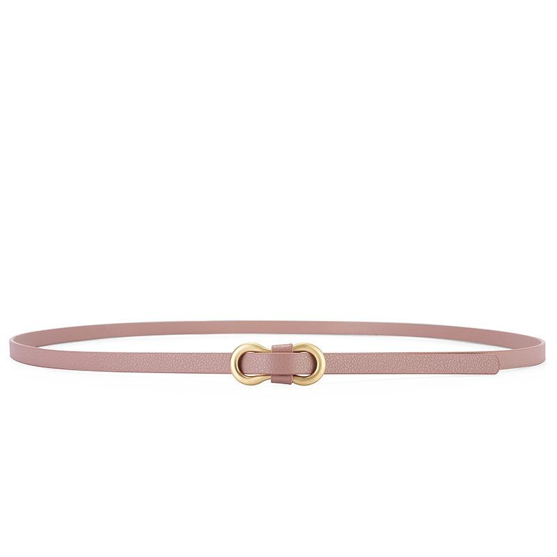 Женский ремень 105 см Корейский стиль Модный тонкий ремень Ремень для платья, рубашки Универсальный и простой Без проколов Маленький ремень из полиуретана