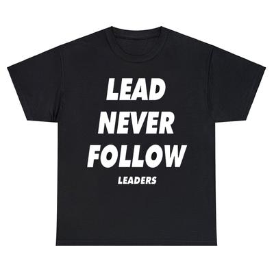 Chief Keef Футболка с принтом Lead Never Follow Leaders Мужская Винтажные Футболки Повседневная Хлопковая Оверсайз с коротким рукавом Streetwear