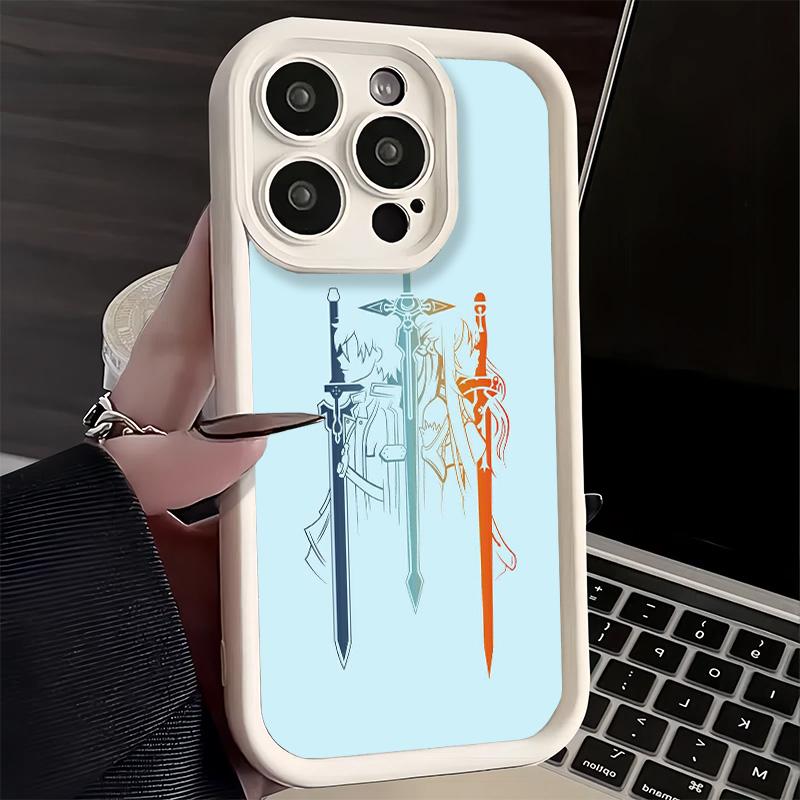 Чехол для телефона Sword Art Online Аниме для iPhone 16 17 Air 16E 15 Pro Max 14 Plus 13 12 Mini Capa Мягкий силиконовый Funda