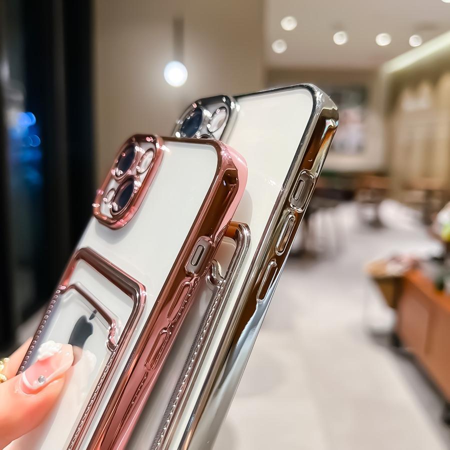 Роскошный чехол-кошелек с рамкой и держателем для карт для iPhone 16, 15, 14, 13, 12, 11 Pro Max, 16 Plus, 15 Pro, 14 Pro Max, мягкий противоударный чехол из ТПУ