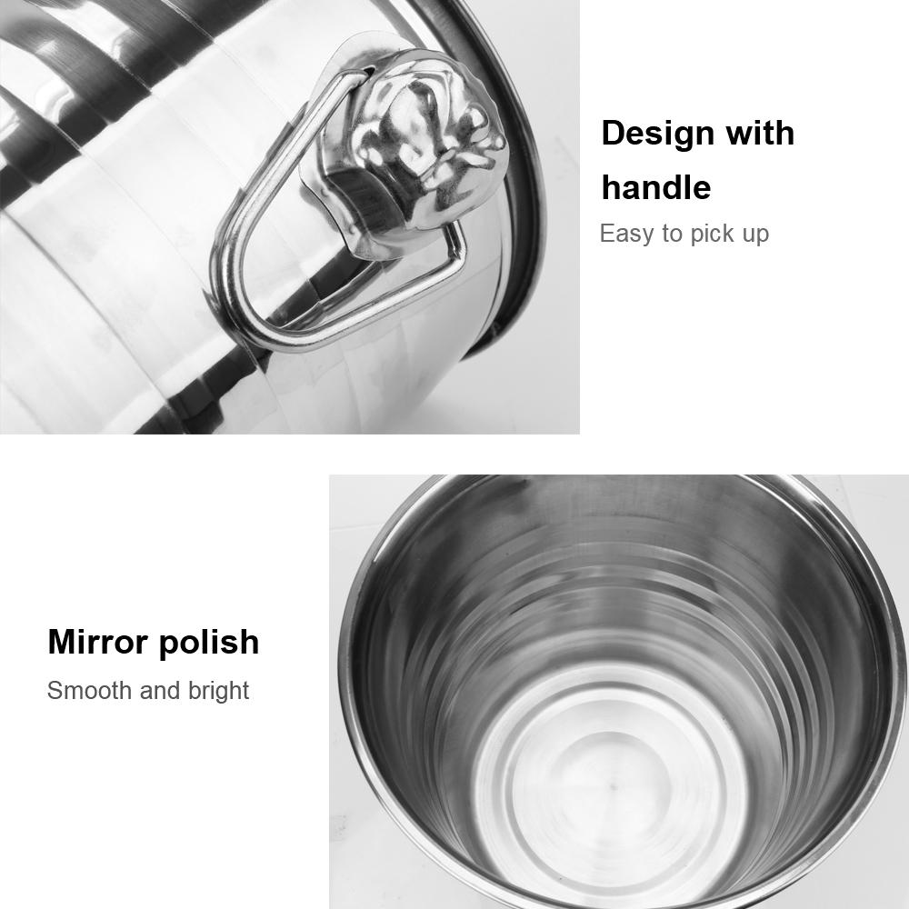 Ice Cube Maker Champagne Wine Beer Bucket 5L Stainless Steel Double Ring Wine Beer Cooler Bucket For KTV Bar Kitchen Party Barware