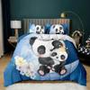 Panda Duvet Cover Cute Animal Bedding Set For Kids Boys Girl Cartoon Giant Panda Polyester Comforter Cover Bear Printed Wildlife