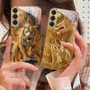 Фантастический золотой зверь для Samsung Galaxy S20 FE S21 S22 S23 Plus S24 Ultra 25Ultra S21+ S9+ S22Plus Золотой стеклянный чехол для телефона