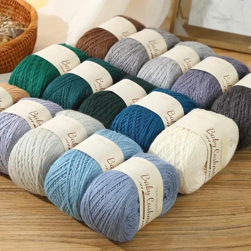 50 г Кашемировой Пряжи, Пряжа для Шарфа, Ручное Вязание DIY, Средней Толщины Шерстяной Клубок, Ручное Вязание Норки, Бесплатный Набор Материалов для Парня
