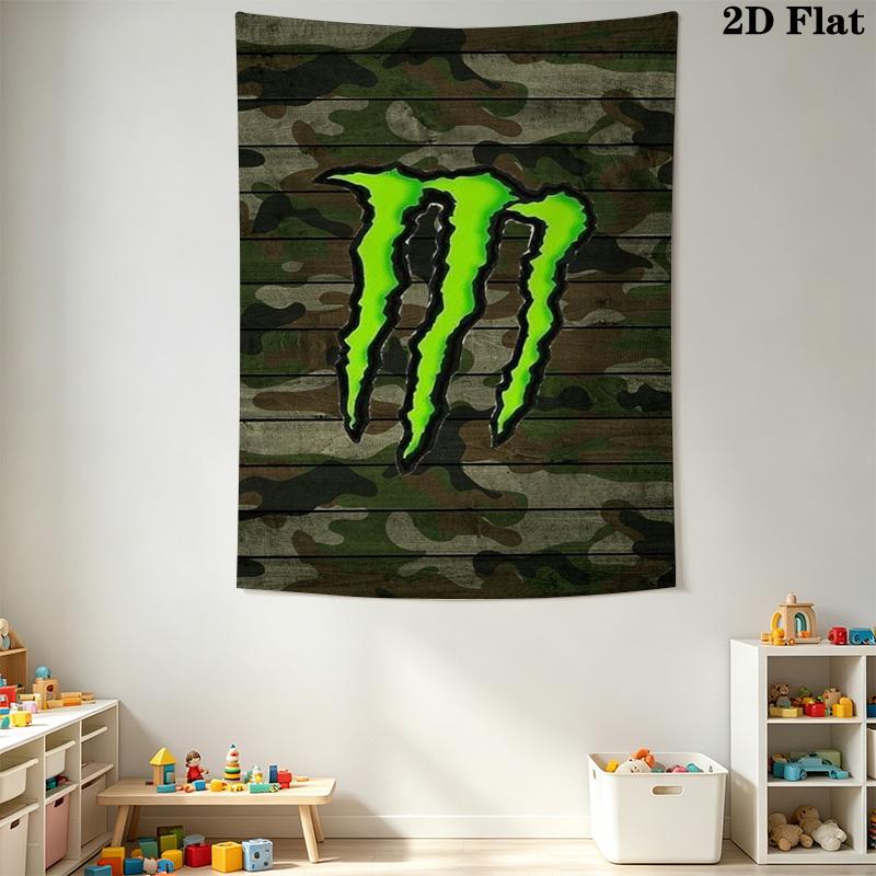 Monster Energy Drink Power Up Threepiece Set 1 Duvet Cover 2 Pillowcase Without Core Soft And Comfortable Duvet Cover And Pillowcase