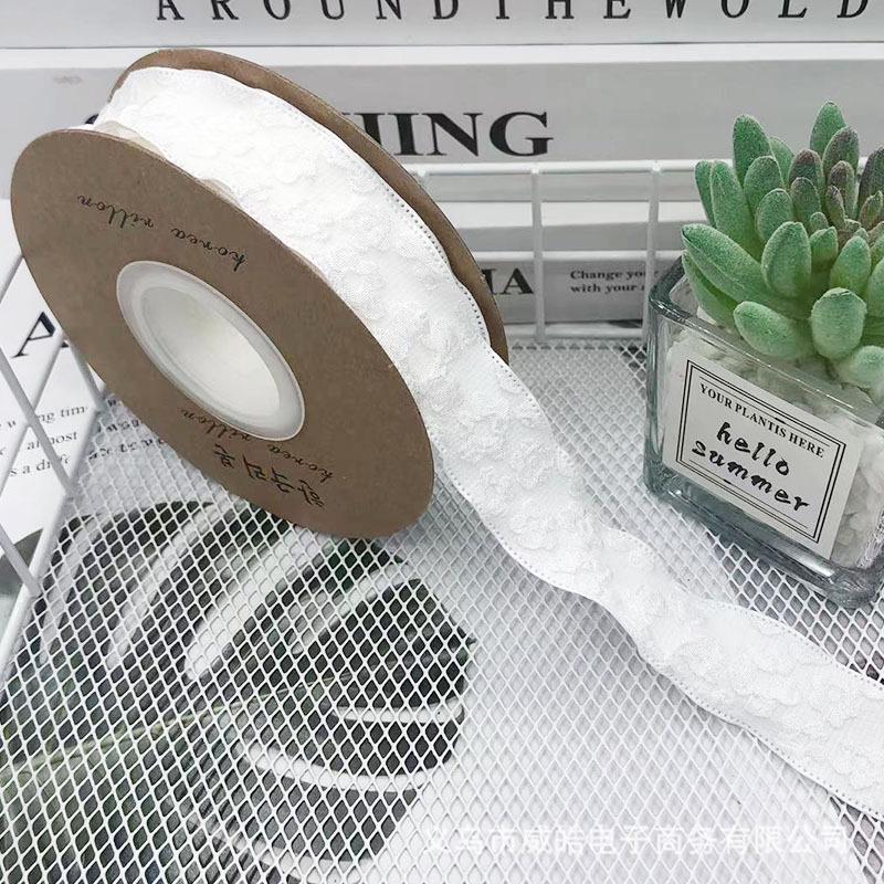 Romantic Camellia Embossed Satin Ribbon for Flower Bouquet Packaging and DIY Bows