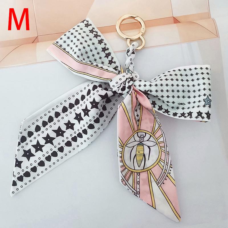 1 шт. Подвеска-сумка, Подвеска-брелок для ключей автомобиля, Модный брелок с бантом, Корейский шелковый платок с цветущей вишней