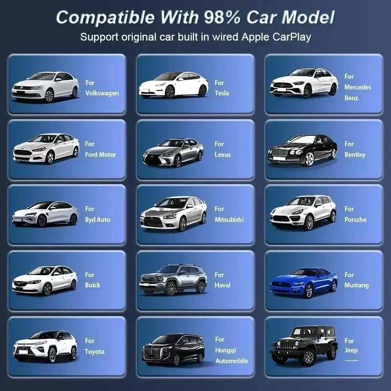Беспроводной адаптер Carplay Android Auto 2 в 1 Адаптер Carplay для штатной автомагнитолы с USB Plug and Play Проводной в Беспроводной