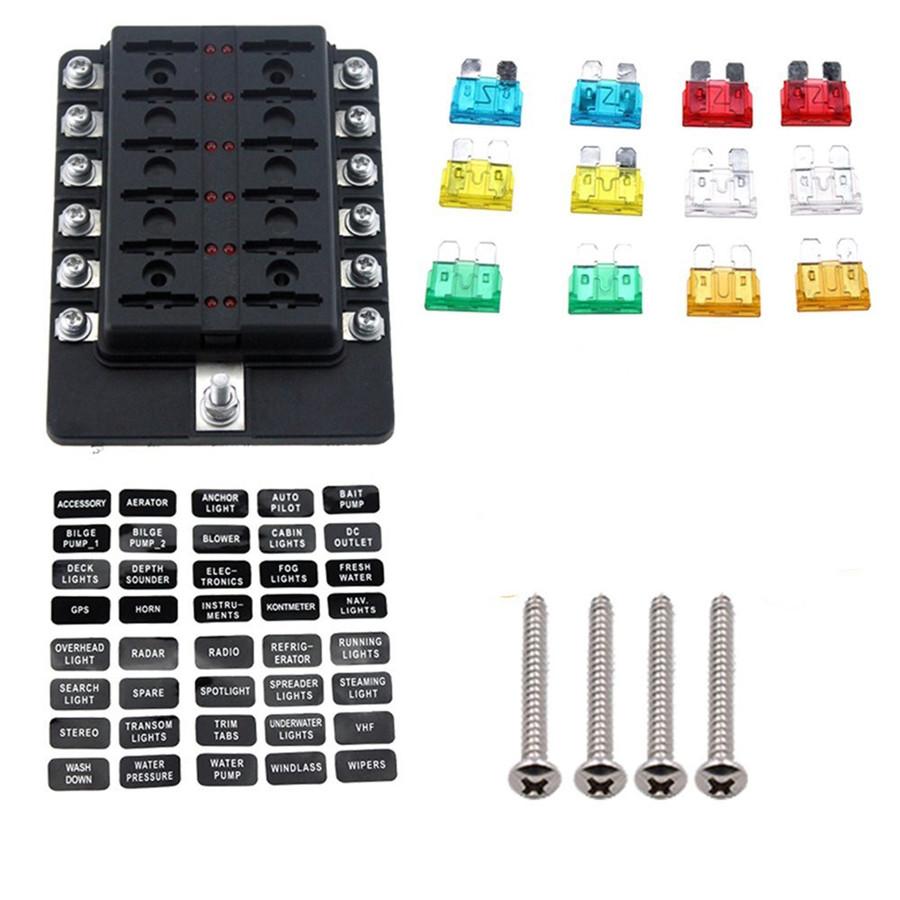 12Way Fuse Box With Led Indicator For Cars