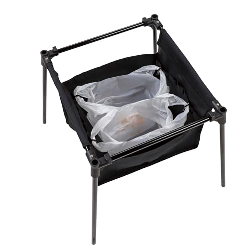 Captain Stag UC-1883 Уличная стойка для пыли, подставка для мусорных мешков, компактная отдельно стоящая вешалка для фонаря, в комплекте, маленькая карманная черная Trekker