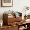 Rustic Desktop Drawer Storage Box Wooden Mail Organizer Stationery Storage Containers  Office Use