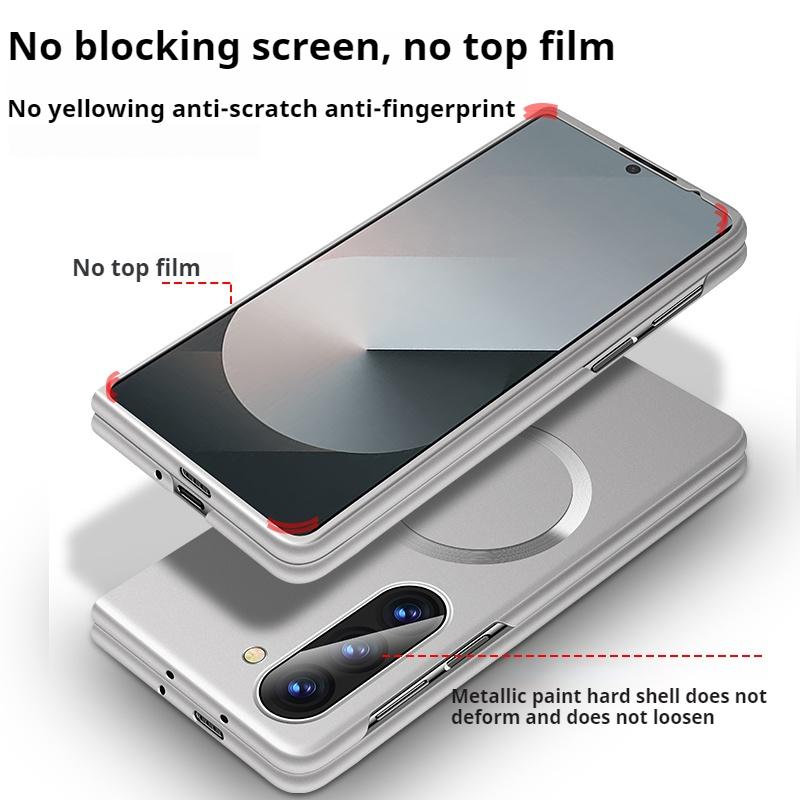 Для Magsafe Металлизированный Матовый Чехол с Магнитным Покрытием для Samsung Z Fold 7 6 5 4 3 ZFlip 7 6 5 4 3 Беспроводная Зарядка Тонкий ПК Чехол