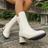 Женские новые весенне-осенние короткие ботинки повседневные удобные ботинки модные универсальные высокие каблуки толстые каблуки женская обувь