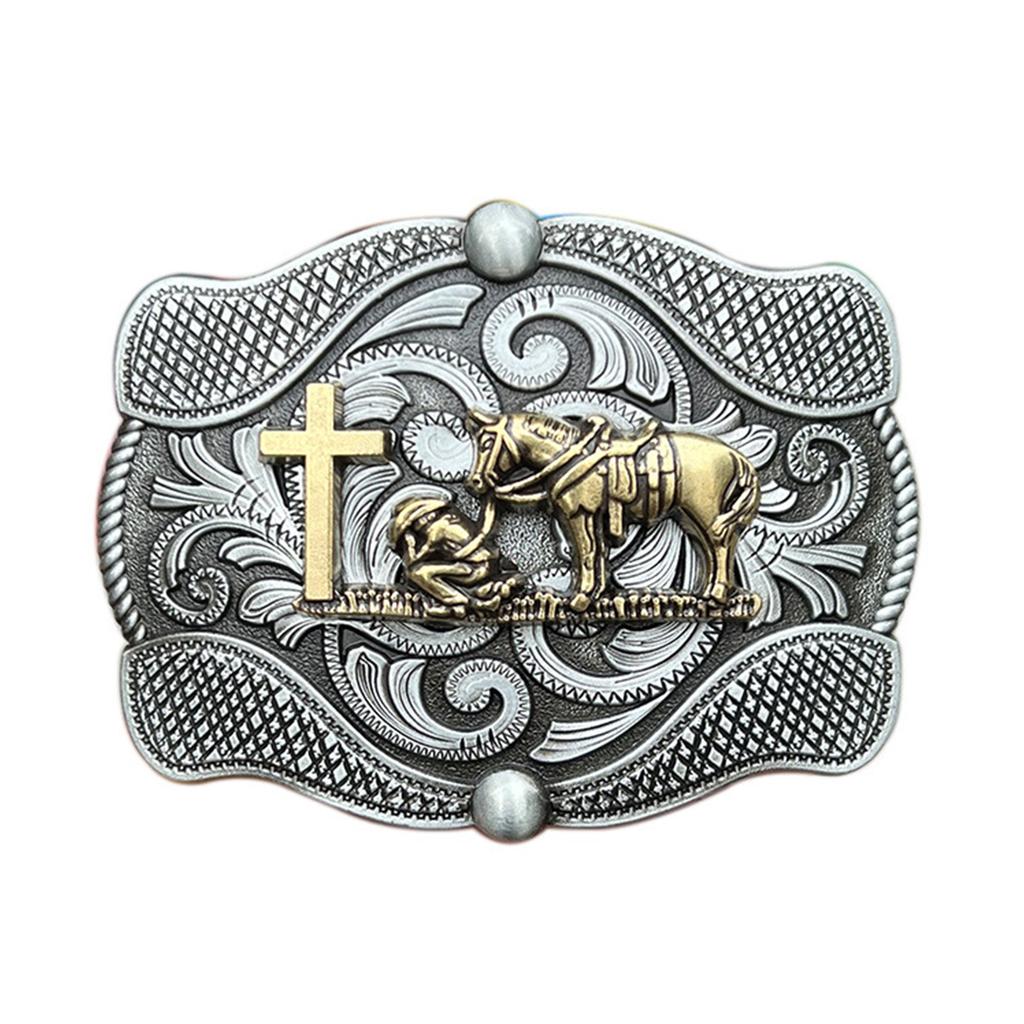 Bull Skull Shape Belt Buckle Adult Unisex Clothing Accessories Western Cowboy Buckle for Adult Waist Belt DIY Supplies