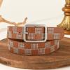 Womens Plaid Beaded Belt Trendy Casual Versatile Punk Y2K Geometric