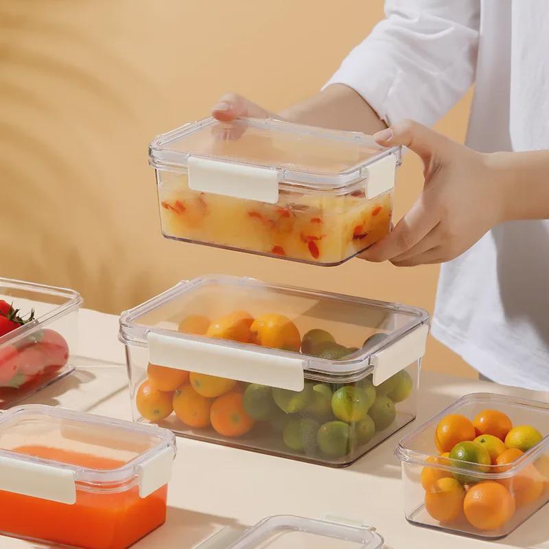Прозрачный контейнер для хранения пищевых продуктов — безопасен для холодильника, герметичен, влагонепроницаем для свежих овощей и фруктов.