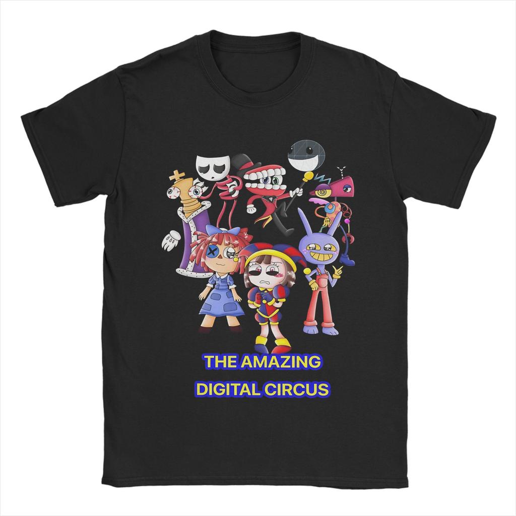 Футболка Jax The Amazing Digital Circus для унисекс 100% хлопок Смешные футболки Круглый вырез Короткий рукав Одежда Графический принт
