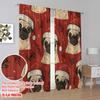 2 шт., 2D печать на ткани Штора Популярный Мопс Дерево Универсальная Полиэстеровая Ткань (без удилища) Праздничное использование для гостиной, спальни,