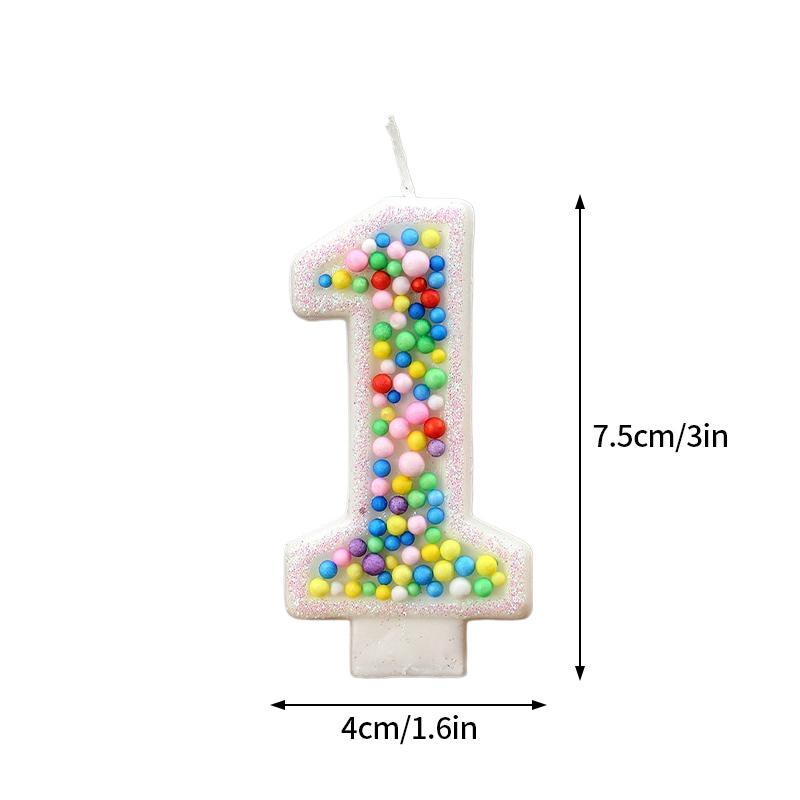 Colored Balls Digital Candles Unique 0-9 Number Birthday Cake Candles Fun Glitter Cupcake Topper Wedding Birthday Party Supplies
