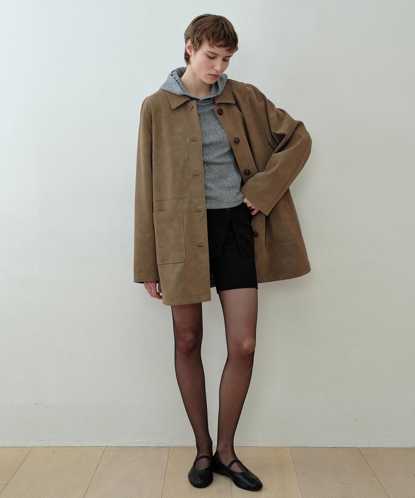 Symmetricpercent Vintage Faux Leather Jacket / Mocha