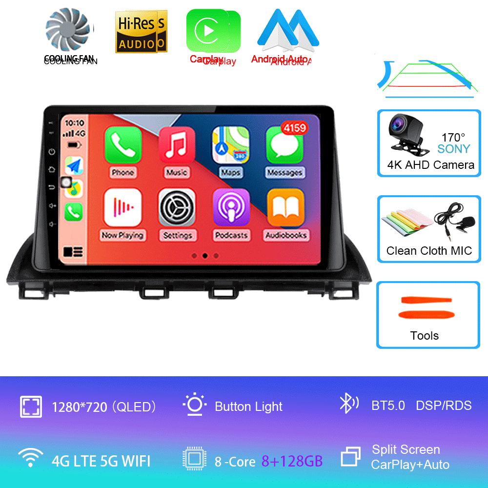 Android 14 Видеоплеер Автомагнитола Для Mazda 3 Axela 2014 - 2019 Мультимедийный Радиоплеер GPS Стерео Аудио Головное Устройство 2DIN DVD