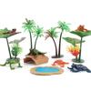 Simulation Pond Tree Lotus Leaf Frog Model Micro Scene Frog Fish Pond Accessories Set Ornament Toy