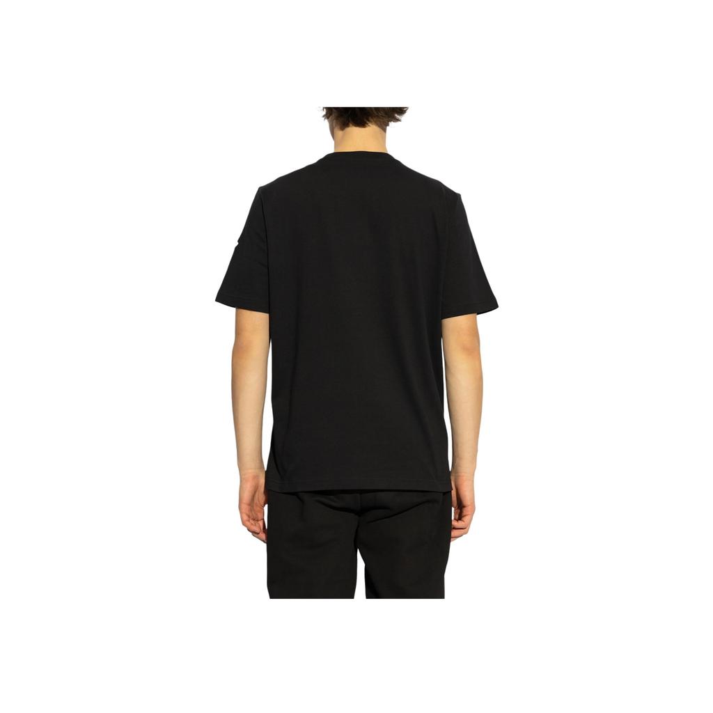 Moncler Logo Embroidered Loose Fit Crew Neck T-Shirt Men Tops Black K1-091-8C00011-89AJS-999