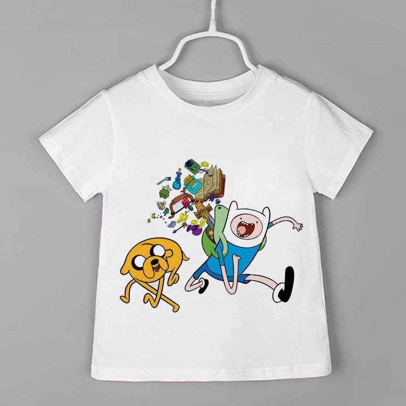 Cartoon Print Kids T-shirt Kids Anime Time Treasure Adventure Summer Funny Tees Boys/Girls Tops Baby Casual Children Clothing