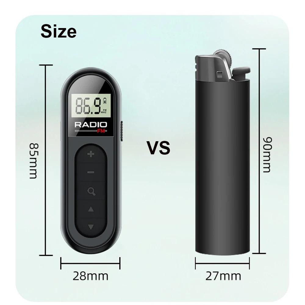 Rechargeable Portable FM Radio Pocket Digital Radio,Transistor Walkman Small Radio On Batteries for Hiking Walking