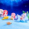 DeryArcle Фигурка Миниатюрный Объект Милая Принцесса Русалочка Красивая Русалка Фея Набор из 3 Украшение Исцеление Милая Красивая Русалка Фигурка Русалки