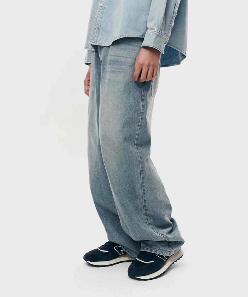 INTEMPOMOOD Campus Wide Washed Jeans_Light Blue