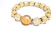 Amulet for Increased Fortune and Gold Dragon Quartz 14mm Citrine Power Stone Bracelet for Natural Stone 10mm Sting Men with Thick Kanoishi [Dragon