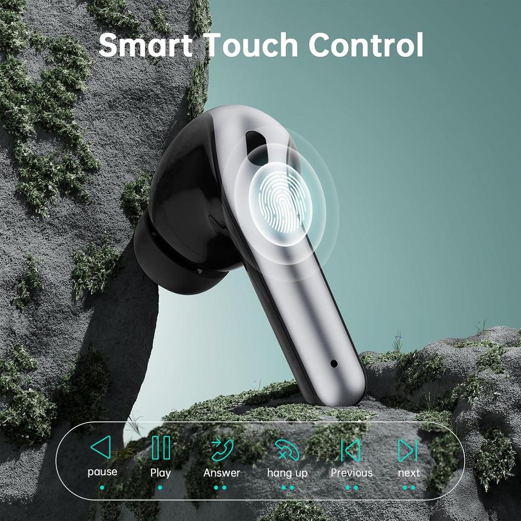 Наушники Bluetooth 5.3, беспроводные наушники, 60 часов воспроизведения, вкладыши со светодиодным зарядным чехлом, внутриканальные наушники, водонепроницаемые IPX7 для бега, тренировок, спорта