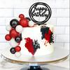 Black Red White Ball Cake Toppers Boho Cake Decorations for Baby Shower Girl Happy Birthday Party Mouse Cake Decoration Supplies