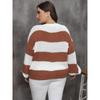 Женский свитер-пуловер с яркими полосками, осень/зима