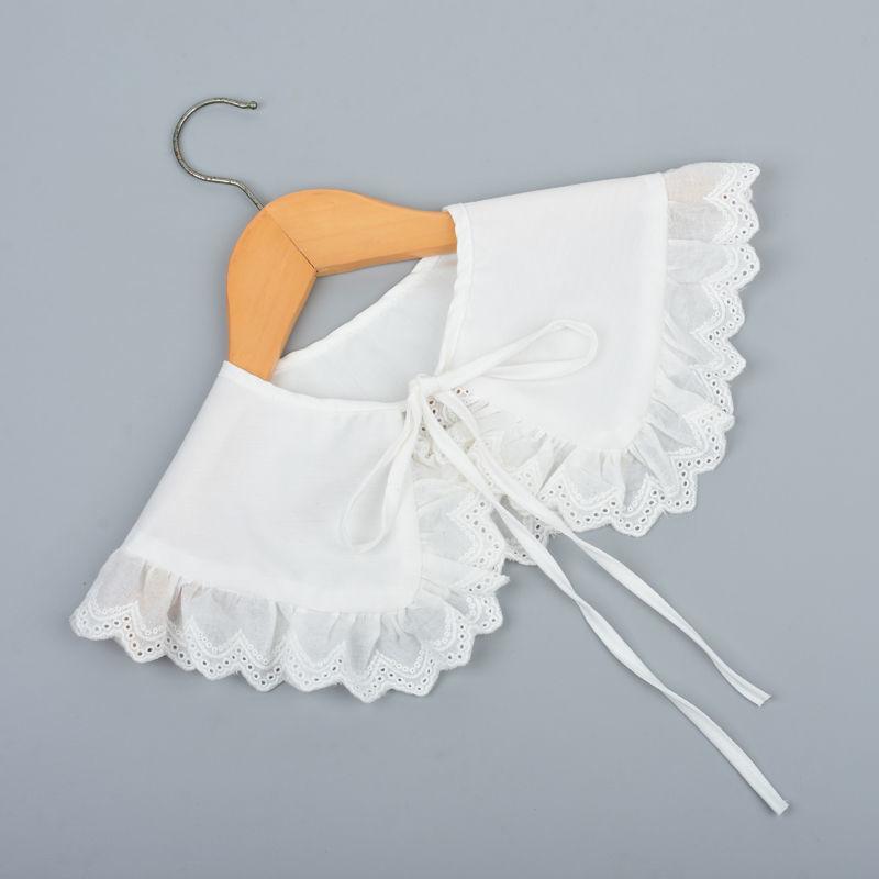 2023 Shirt Fake Collar Lace Black White Shirt Detachable Collar Suit Men Female Shirt Lapel Top Summer Thin Cool Fake Collar