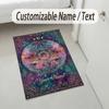 Cosmic Globe Theme Soft Crystal Velvet Rug Custom Name & Text Print Non Slip Floor Rug for Bedroom Living Room