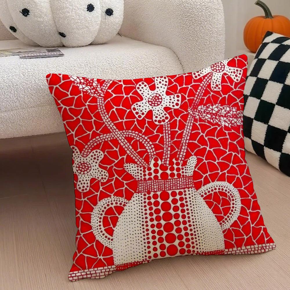 DOT ART YYAYOI KUSAMA Cushion Cover Throw Pillow Cover Hidden Button Durable Polyester Chair Cushion