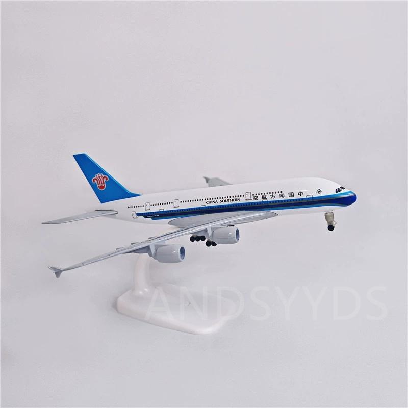 A380 China Southern Airlines 20cm 1/400 Scale Metal Alloy Aircraft Model Miniature Airplanes Model With Plane Wheels and Stand