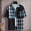 11XL Men's Short-sleeved Tide Brand Loose Plus Fat Plus Size Summer Men's Casual Half-sleeved Plaid Temperament Shirt Jacket