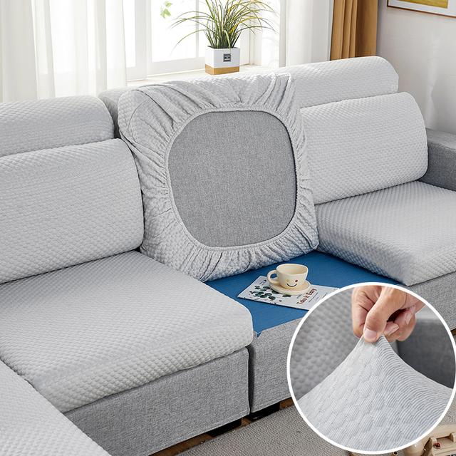 New Cool Sofa Cushion Cover Solid Color Elastic Chaise Longue Sofa Cover Sectional Sofa Seat Cover