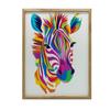 Poster Rainbow Zebra Poster Rainbow Zebra, 30X40 Cm, Wooden Frame Light Oak, Matte Paper 230 Gsm