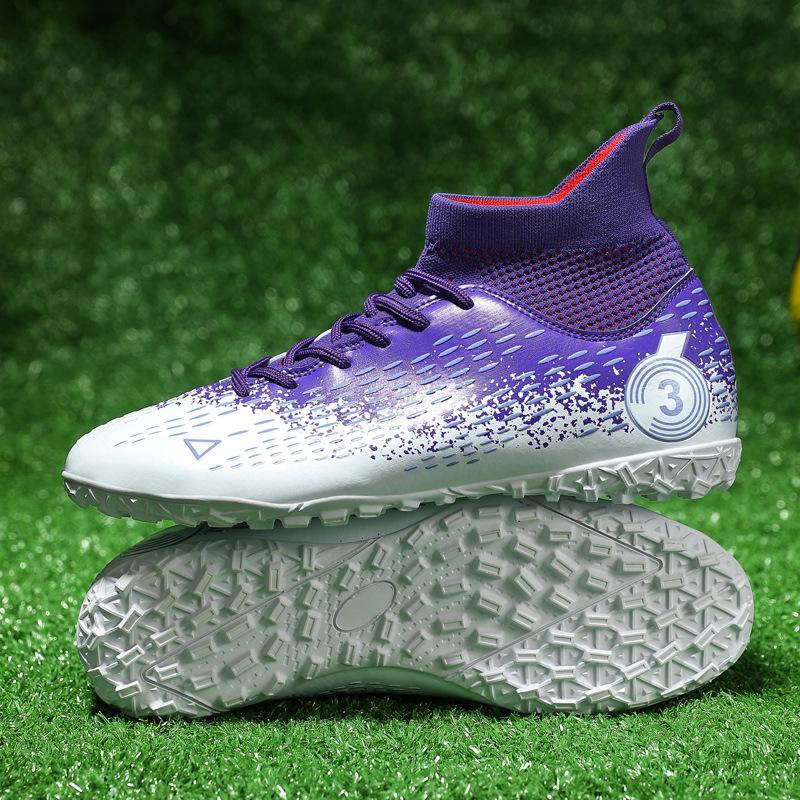 Большой размер, футбольные бутсы, мужские высокие детские шипы AG искусственный газон TF шиповки студенческие тренировочные бутсы