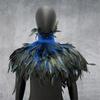 Feather Shrug Shawl Shoulder Wrap Cape Soft Adjustable Retro Gothic Collar Cosplay Party Body Stage Performance Fake Collar Dancer Costume